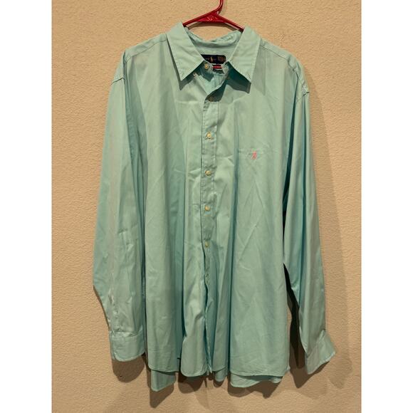 Ralph Lauren Men's Featherweight Twill Shirt Button Down Faded Mint Size 2X - Picture 2 of 7